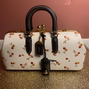 Coach 1941 cherry print kisslock satchel